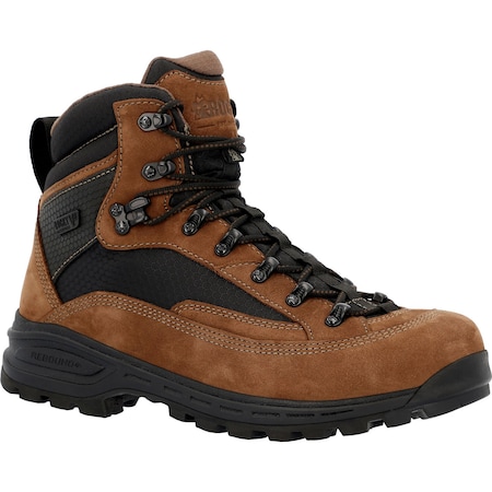Rocky Waterproof Hiker Boot, 9.5 M, Leather, 6 in H, Brown RKS0643